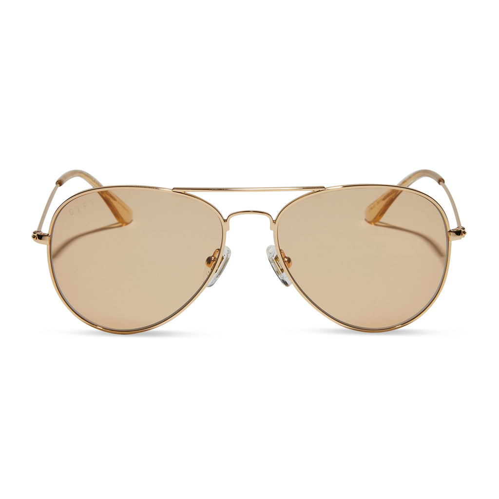 Cruz Aviator Sunglasses | Gold & Honey Crystal | DIFF Eyewear