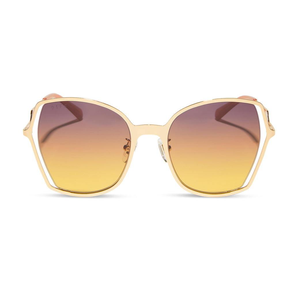 Donna III Square Sunglasses | Gold & Inca Gradient | DIFF Eyewear