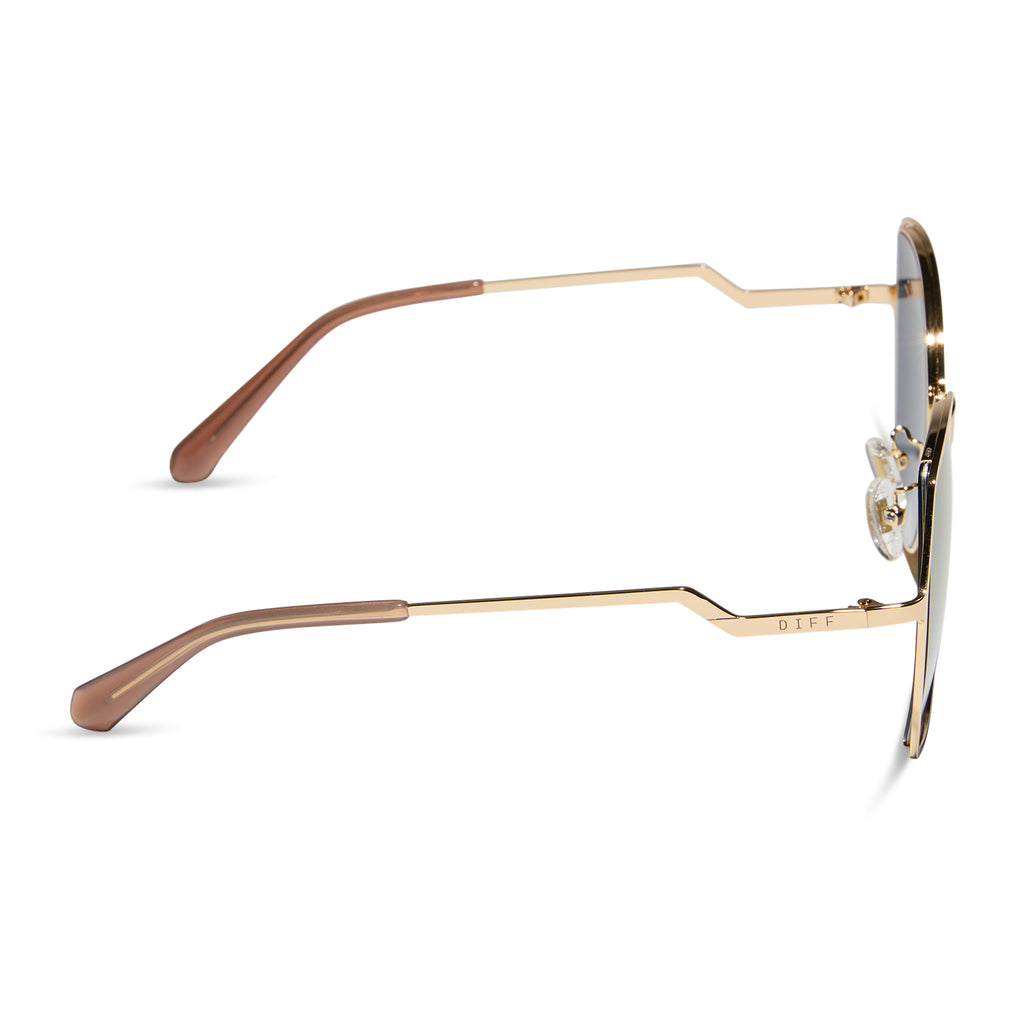 Donna III Square Sunglasses | Gold & Moss Mirror | DIFF Eyewear