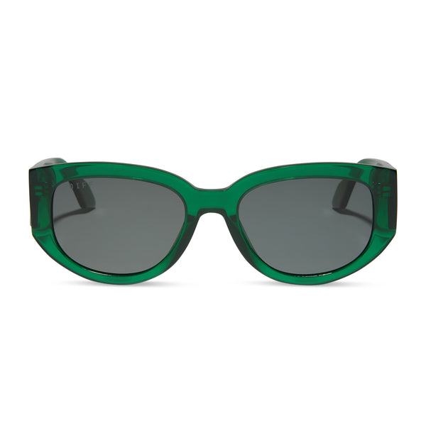 drew - palm green crystal + grey + polarized sunglasses