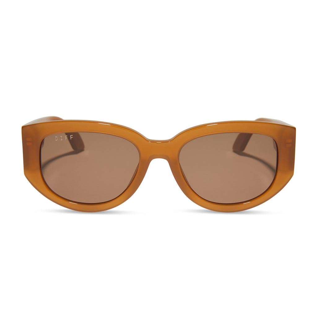 Drew Square Sunglasses | Salted Caramel & Brown | DIFF Eyewear