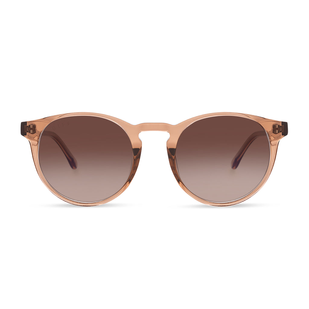 Sawyer Round Sunglasses | Dunes Crystal & Brown Gradient | DIFF Eyewear