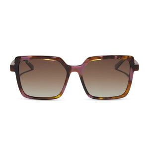 diff eyewear esme square sunglasses torino tortoise & brown gradient front view