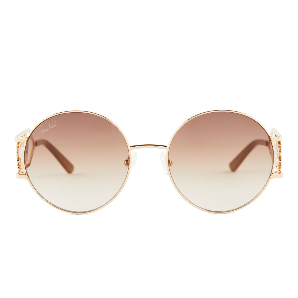 Faye Sunglasses | Eyewear Gradient DIFF | Shiny & Gold Brown
