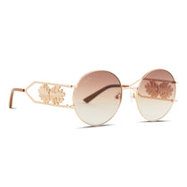 Faye Sunglasses | Gold & Shiny Eyewear DIFF | Brown Gradient