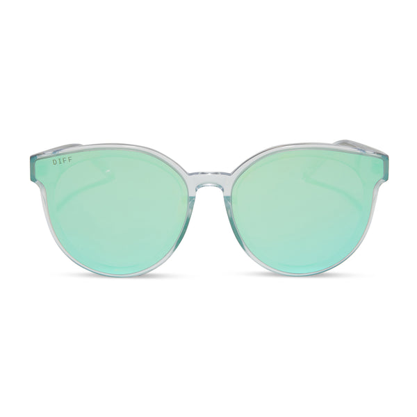 gemma - opalescent turquoise + turquoise ice mirror sunglasses