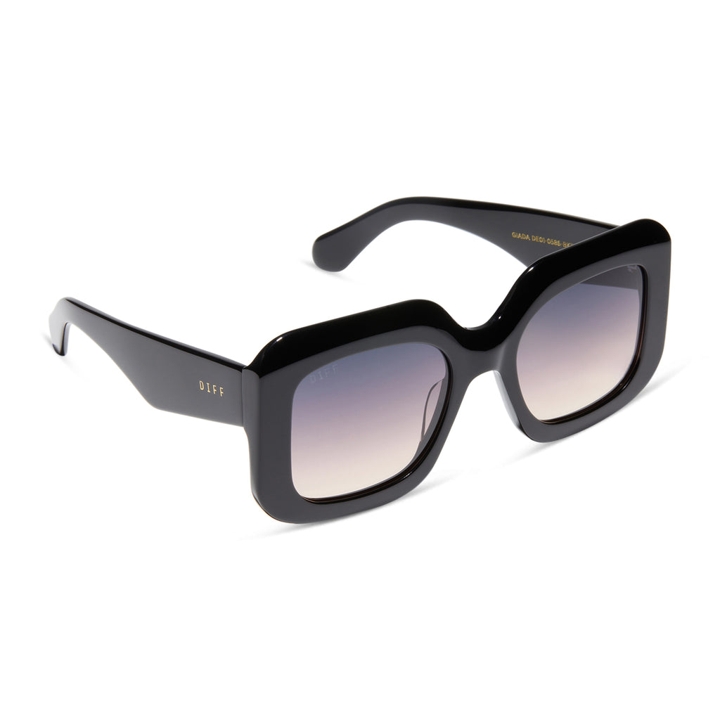 Giada Rectangle Sunglasses | Black & Twilight Gradient | DIFF Eyewear