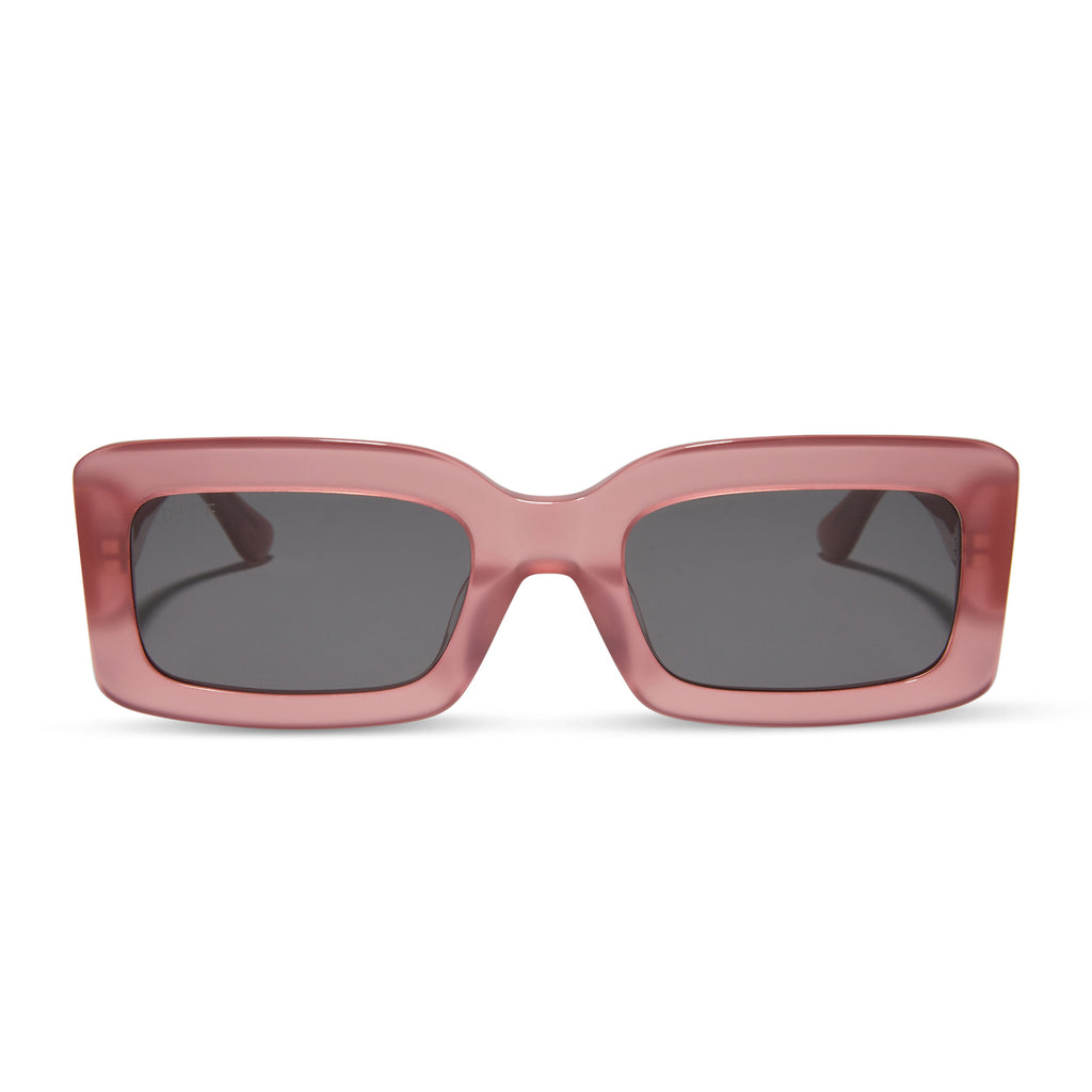 Indy Rectangle Sunglasses | Guava & Grey | DIFF Eyewear