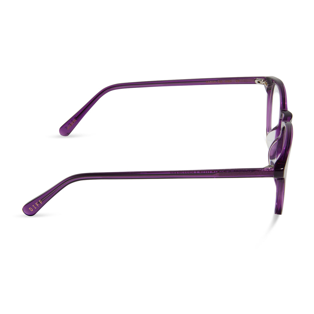 Jaxson Round Sunglasses | Posh Purple Crystal & Clear | DIFF Eyewear