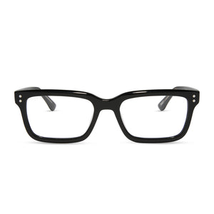 diff eyewear yellowstone john dutton rectangular prescription glasses black frame front view