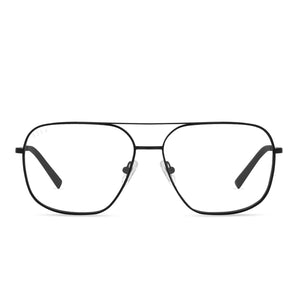 diff eyewear jonas aviators prescription glasses in a black frame front view