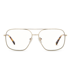 diff eyewear jonas aviator prescription glasses with a gold frame front view