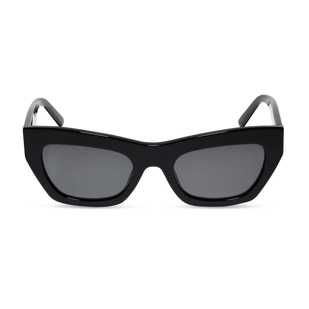 Katarina Cat Eye Sunglasses Black Grey Polarized DIFF Eyewear