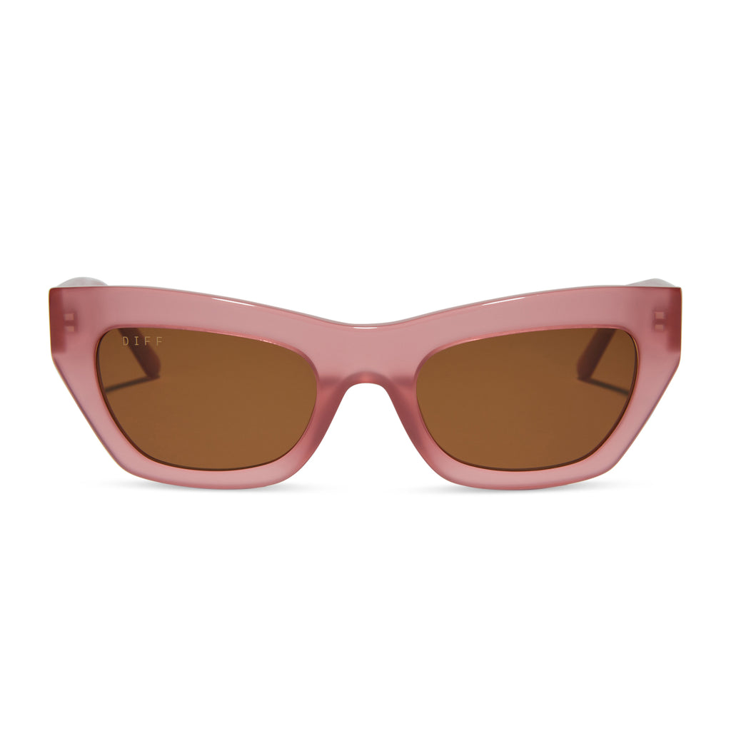 Katarina Cateye Sunglasses | Guava & Brown | DIFF Eyewear