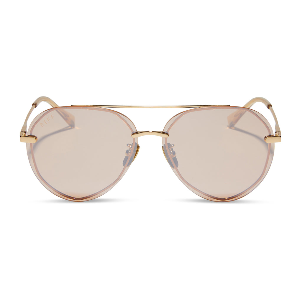 Lenox Aviator Sunglasses | Gold & Honey Crystal Flash | DIFF Eyewear