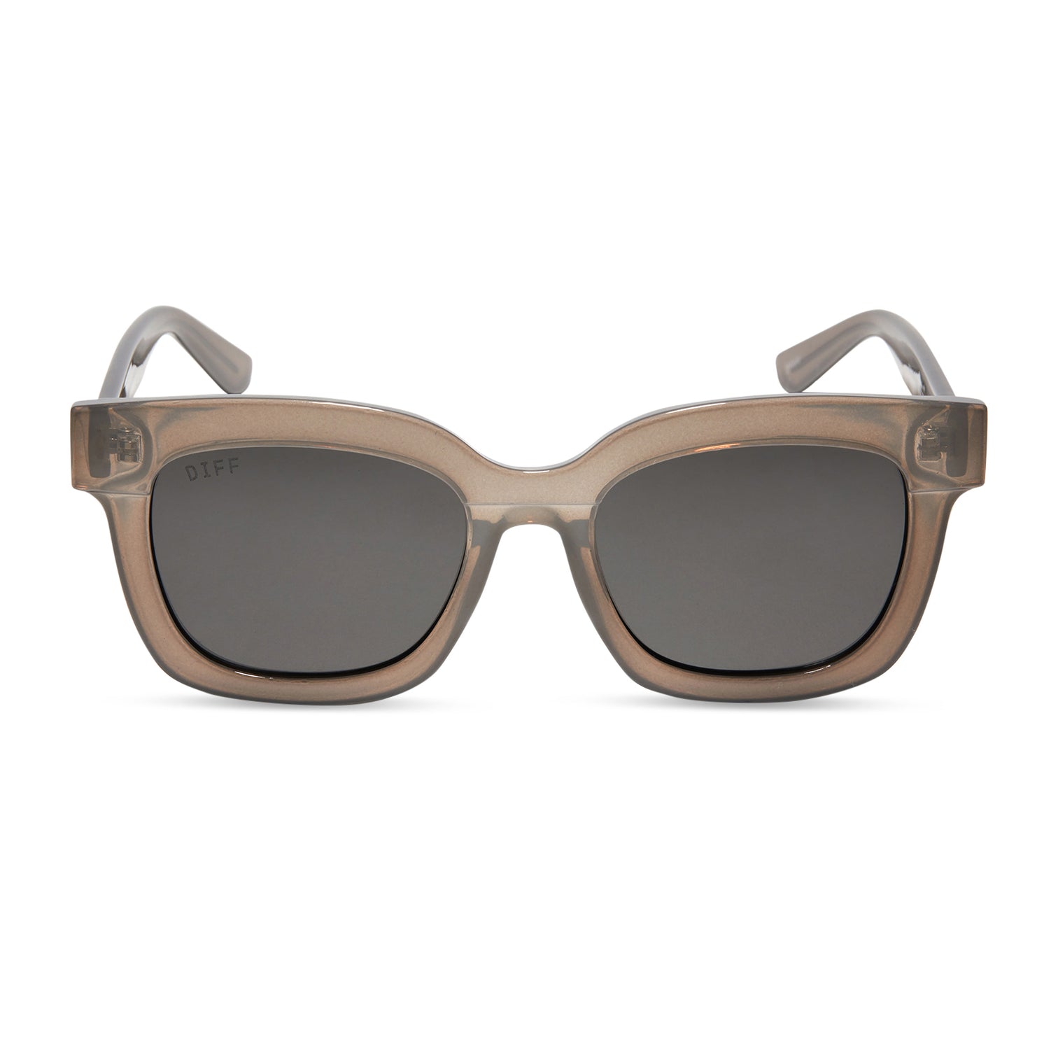 Makay Square Sunglasses Milky Grey And Solid Grey Lens Diff Eyewear