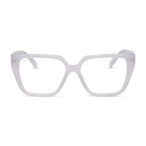 diff eyewear featuring the olive square prescription glasses with a thistle light purple frame front view