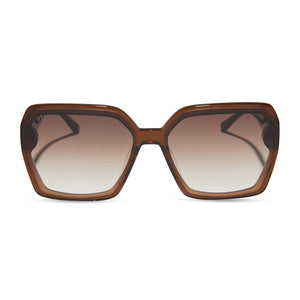 diff eyewear presley square sunglasses whiskey & brown gradient front view