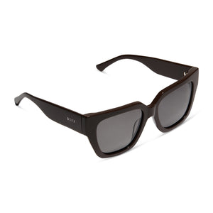 Remi II Square Sunglasses Truffle Frame Grey Polarized DIFF