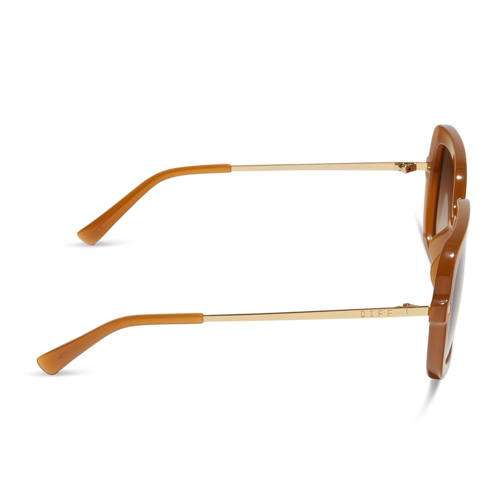 Sandra Square Sunglasses | Salted Caramel & Brown Gradient | DIFF Eyewear