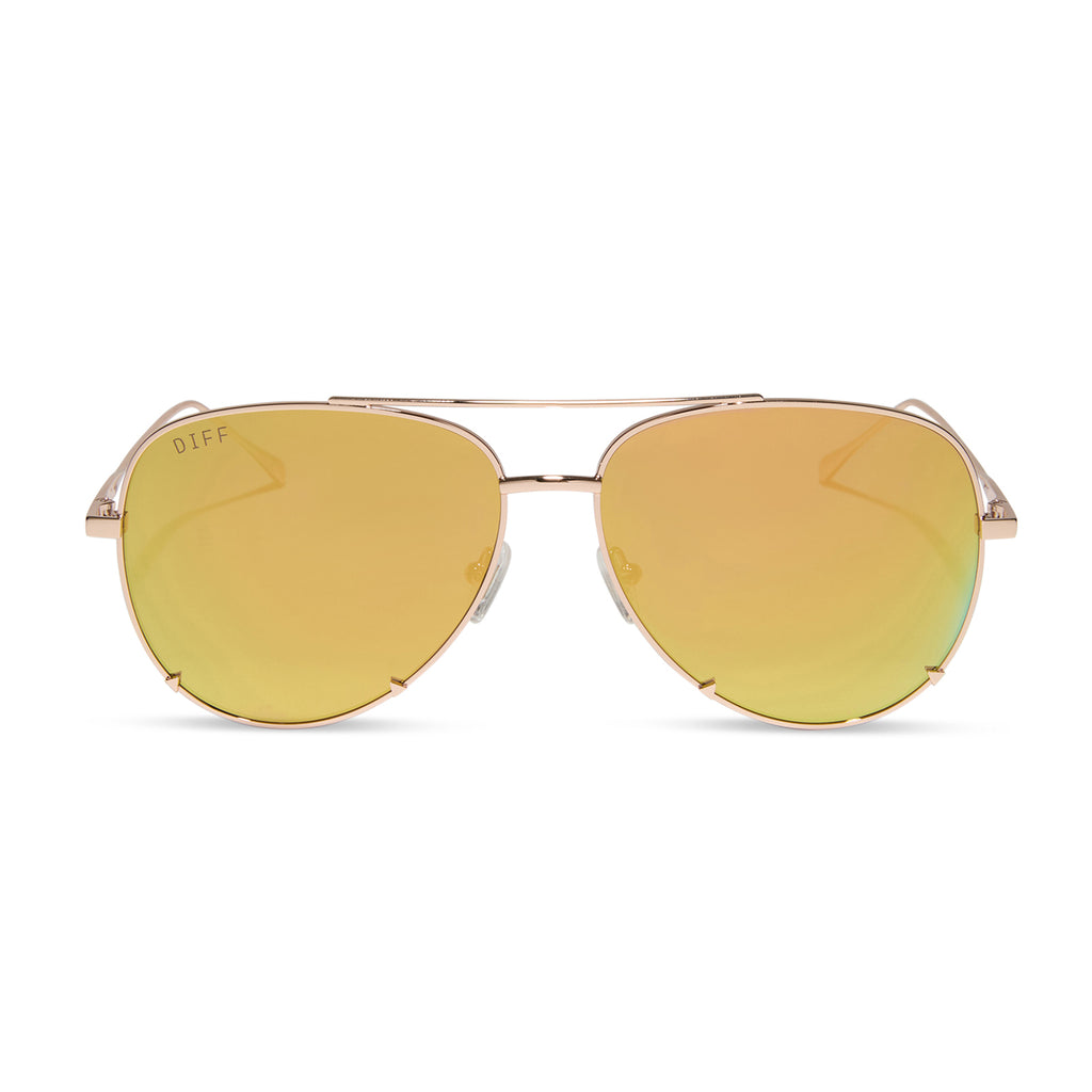 Rainbow Color Mirrored Lens Classic Aviator Sunglasses