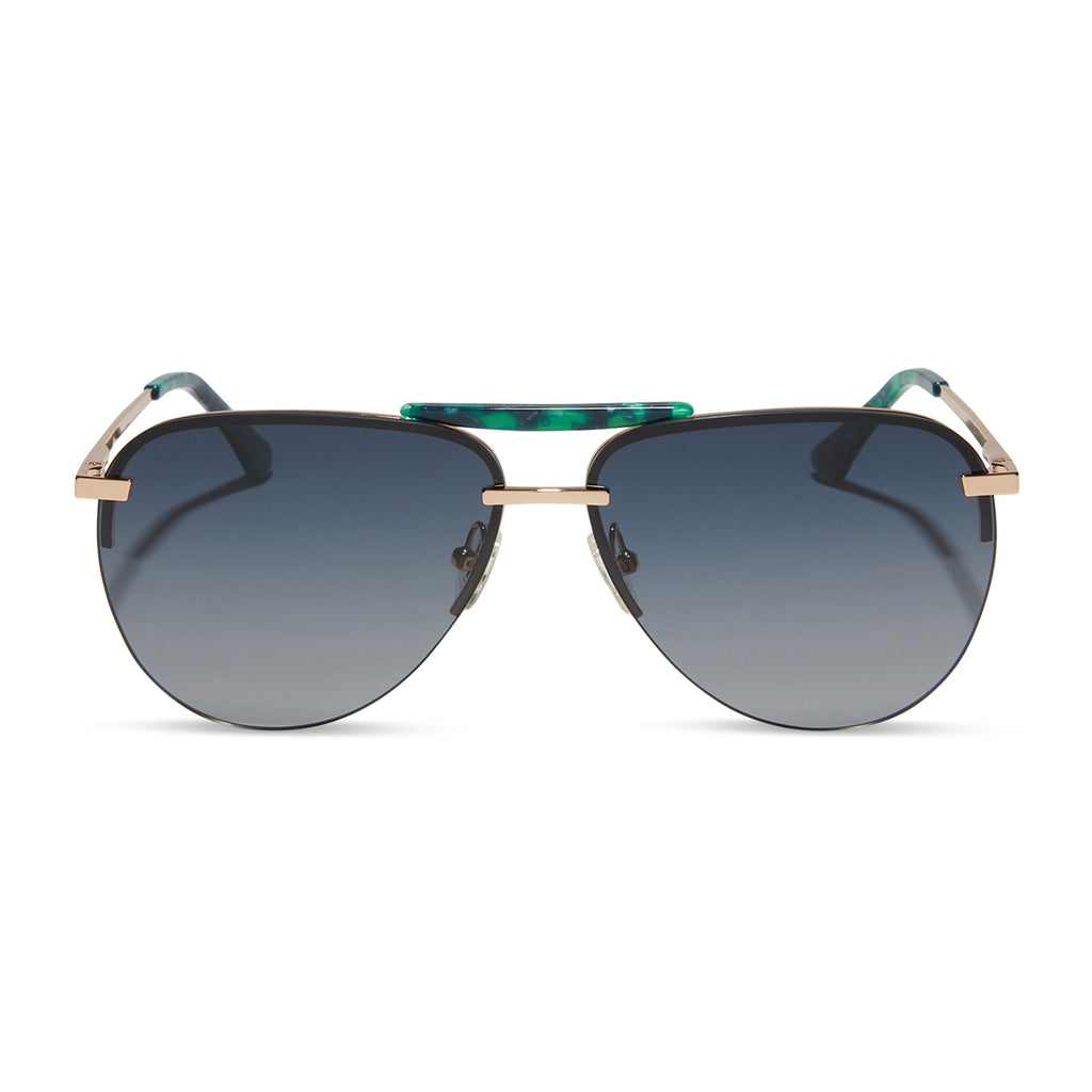 Tahoe Aviator Sunglasses | Gold & Grey Gradient Polarized | DIFF Eyewear