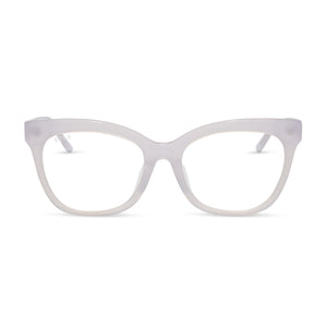 diff eyewear featuring the winston square prescription glasses with a thistle light purple frame front view