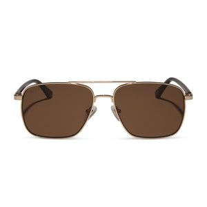 diff eyewear yellowstone rip wheeler sunglasses gold & brown front view