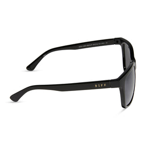 Round Sunglasses - Black Silver Mirror Frame - Polarized Sunglasses Lens - Blitz by Diff Eyewear