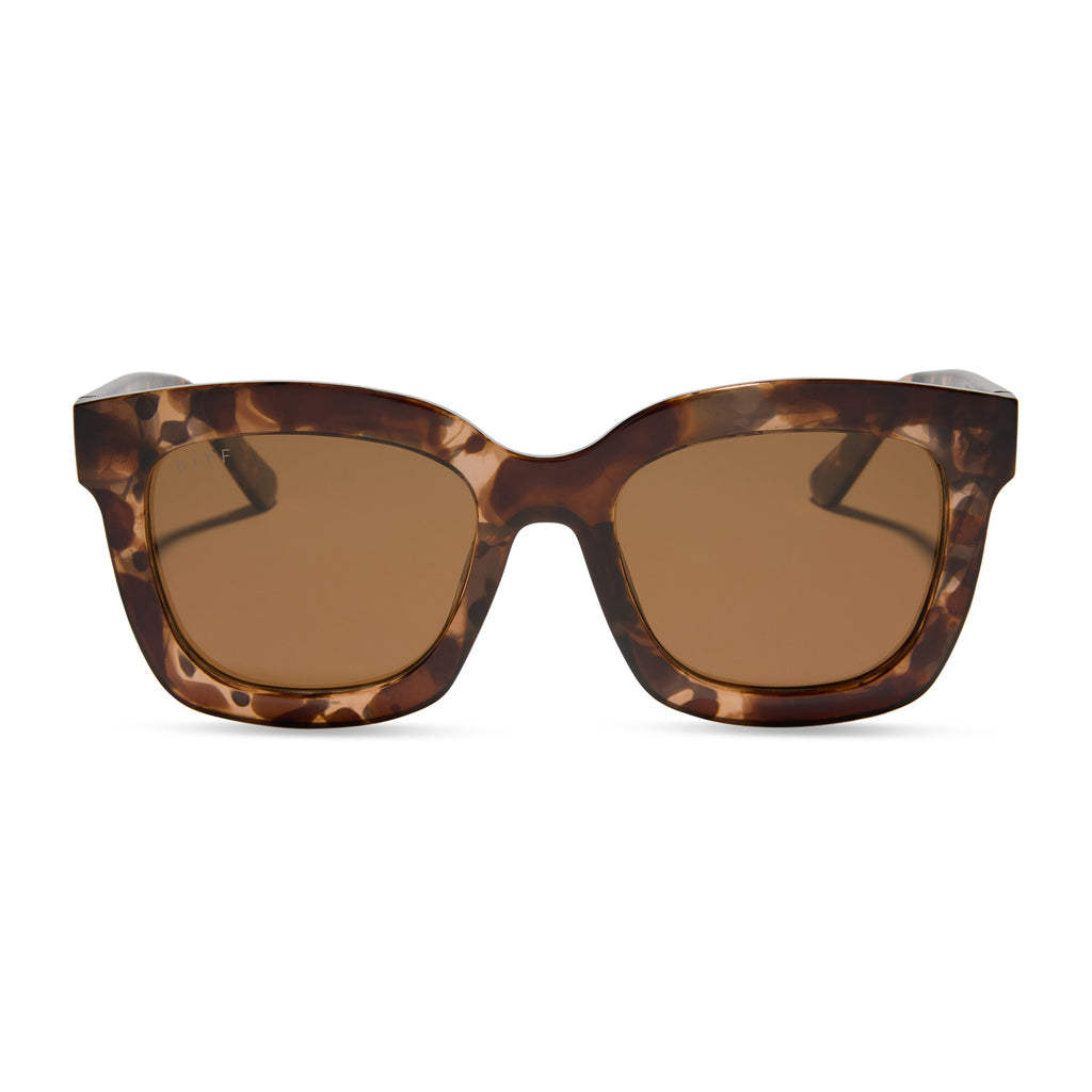 Krista Horton Square Sunglasses | Himalayan Tortoise & Brown | DIFF Eyewear