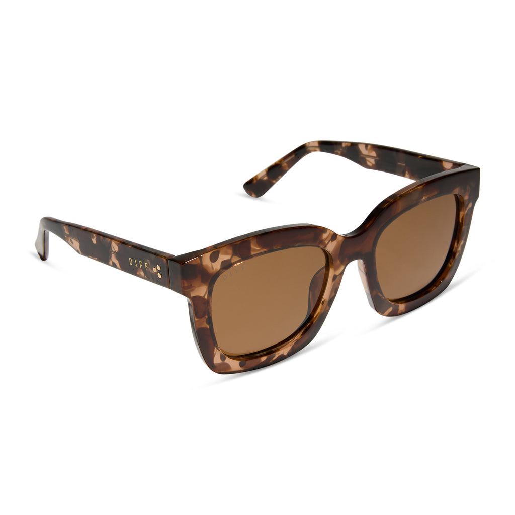 Krista Horton Square Sunglasses | Himalayan Tortoise & Brown | DIFF Eyewear