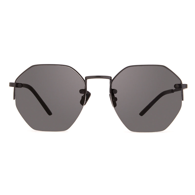 ADRIANE Black Narrow Geometric Sunglasses