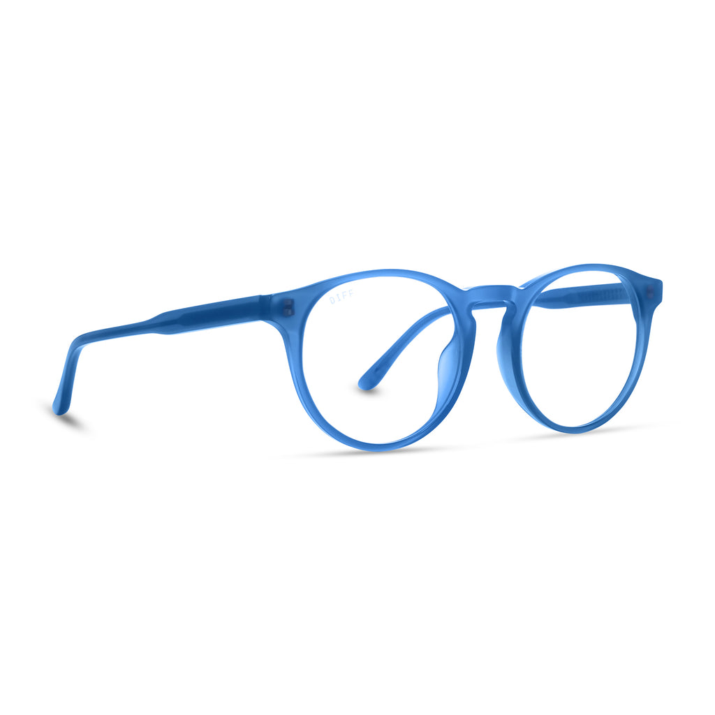 Sawyer Round Glasses | Aegean Blue Crystal & Blue Light Technology ...