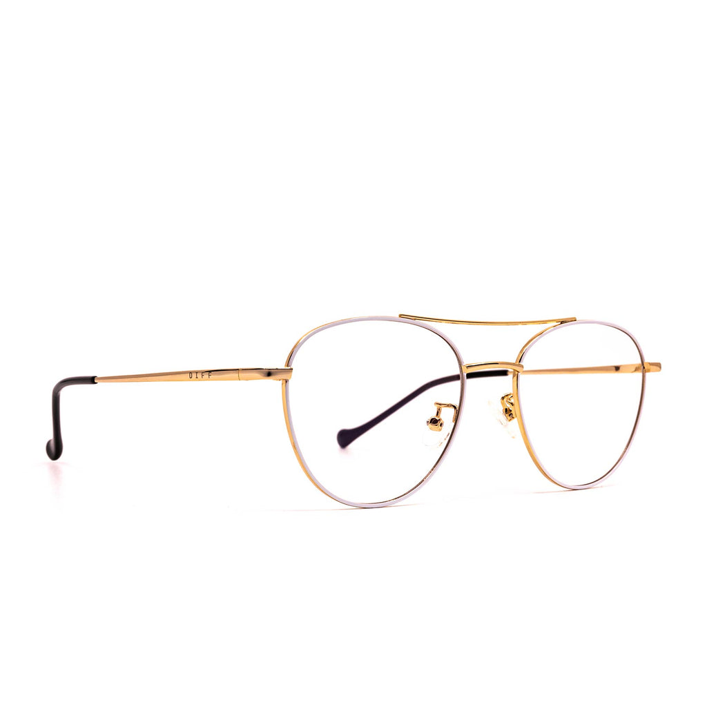 Aiden- White & Gold Blue Light Glasses | DIFF Eyewear