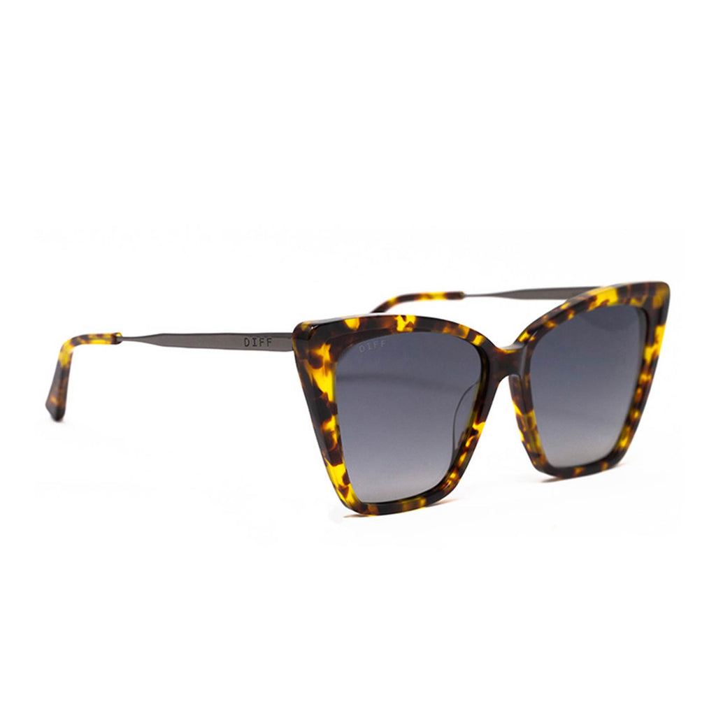 Becky II Amber Tortoise Sunglasses - Blue Gradient Lens | DIFF Eyewear