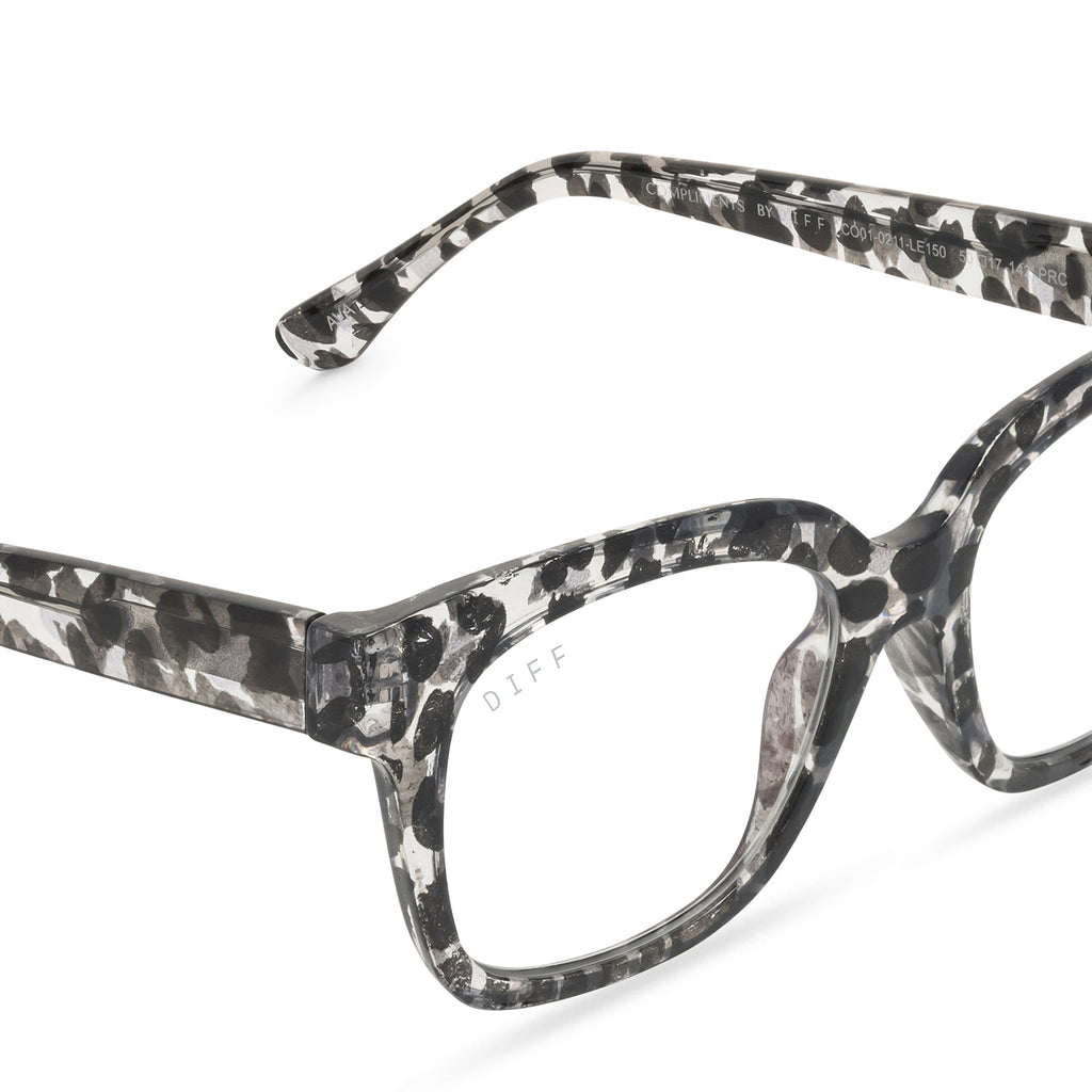 AVA CLEAR LEOPARD + BLUE LIGHT READERS DIFF Eyewear