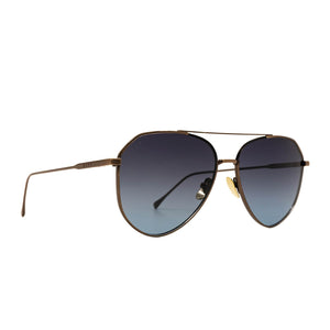 Diff Eyewear Dash Polarized Aviator Sunglasses - Brown/Blue