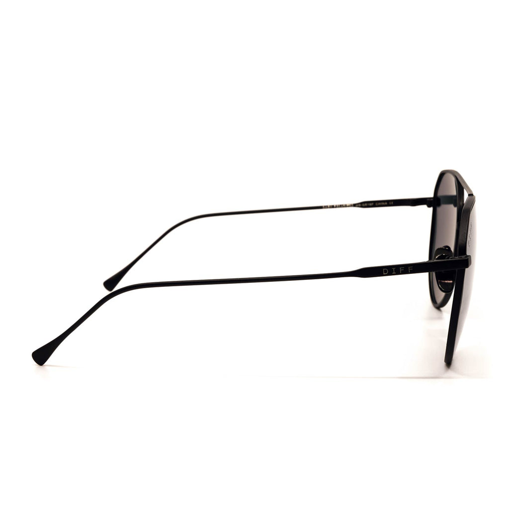 Dash Aviator Sunglasses | Matte Black & Solid Grey Lenses | DIFF Eyewear