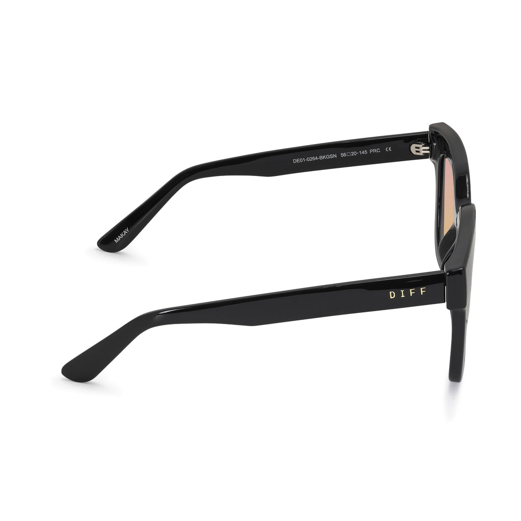 Makay Square Sunglasses | Black & Pink Mirror Lenses | DIFF Eyewear