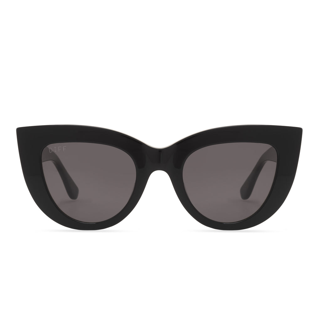 Kimmy Cat Eye Sunglasses | Black & Grey Polarized Lenses| DIFF Eyewear