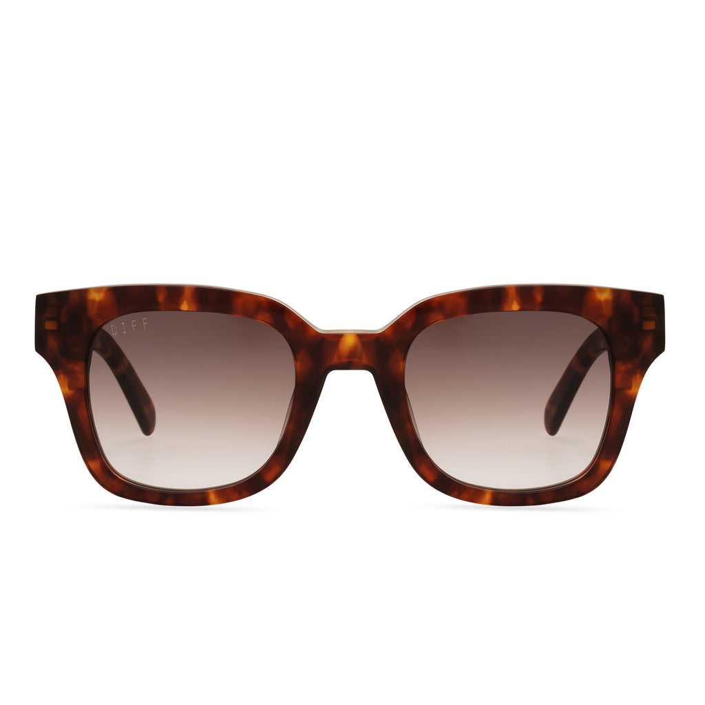 Jean Square Sunglasses | Amber Tortoise & Brown Gradient Polarized ...