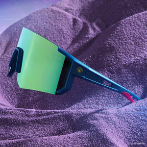 Incredible Hulk Square Sunglasses, Neon Green & Purple Mirror
