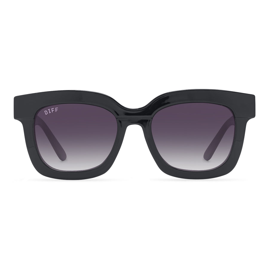 Makay Square Sunglasses | Black & Grey Gradient Sharp Lenses | DIFF Eyewear