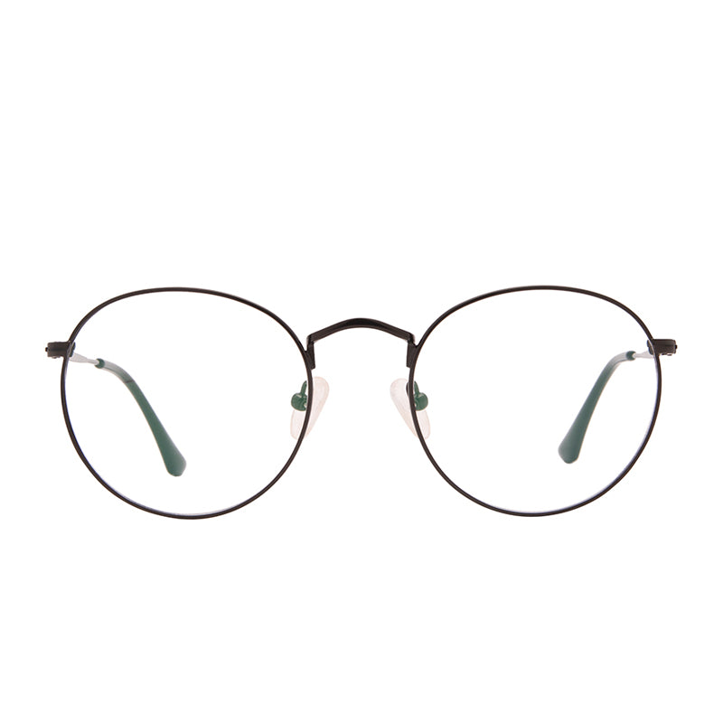 Gordan Round Glasses | Black & Clear Blue Light Technology | DIFF Eyewear