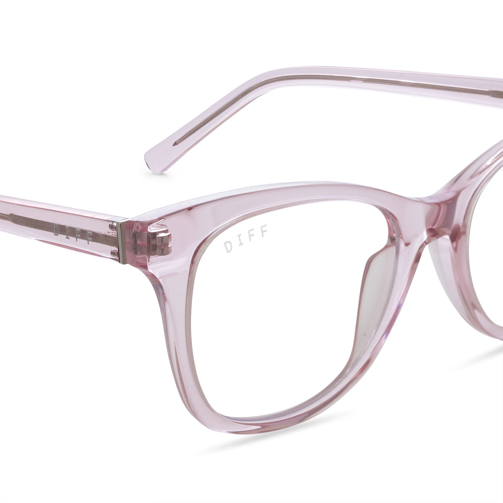 CARINA - LIGHT PINK CRYSTAL + CLEAR GLASSES – DIFF Eyewear