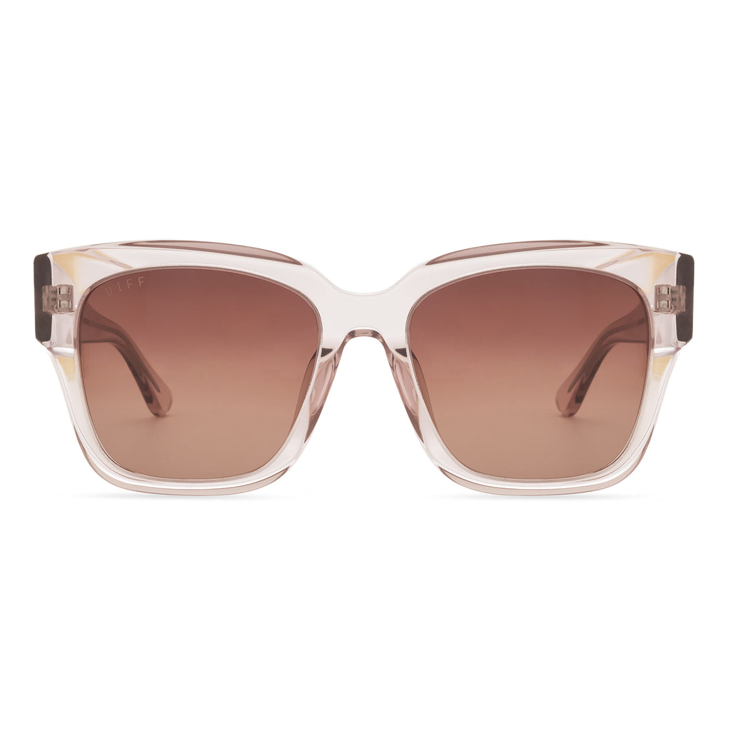 BELLA II - LIGHT PINK CRYSTAL + BROWN GRADIENT SUNGLASSES – DIFF Eyewear