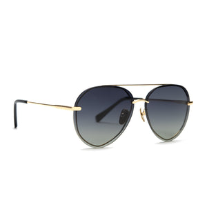 Diff Lenox Sunglasses, Women's, Gold/Black/Grey Polarized