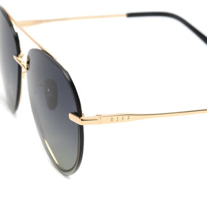 Lenox Aviator Sunglasses  Gold & Sea Tortoise Tips & Brown