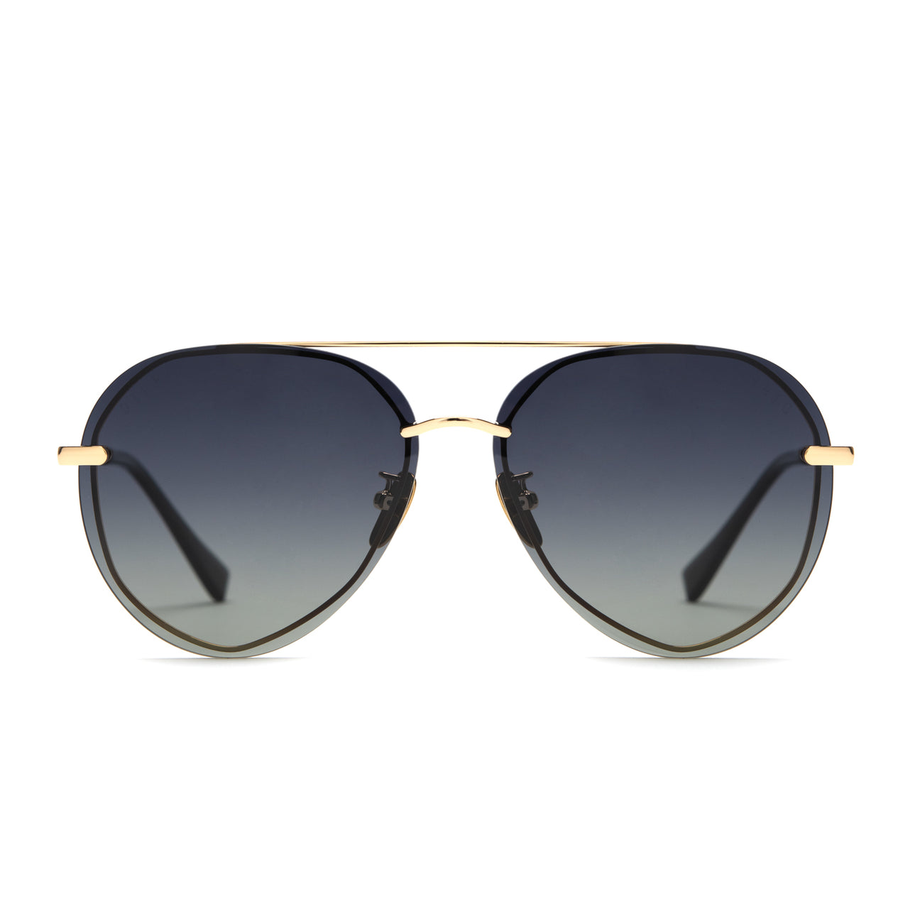 Lenox Aviator Sunglasses | Gold, Black & Grey Gradient Polarized | DIFF ...