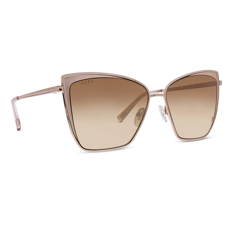 Becky Cat Eye Sunglasses | Rose Gold Frames & Brown Gradient Lenses ...